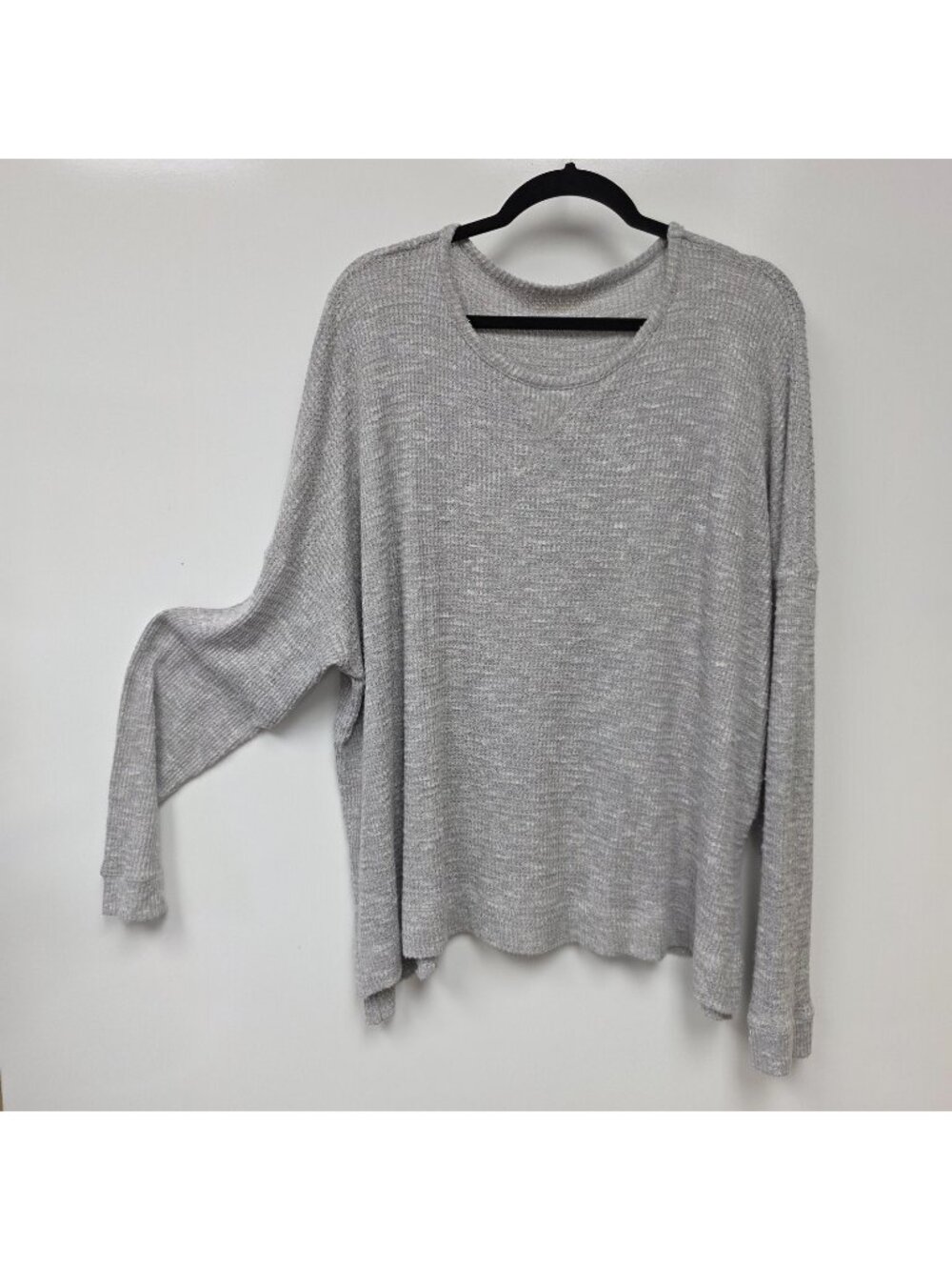 American Eagle Outfitters Sweater Womens XL Gray Waffle Knit Scoop Neck Dolman
